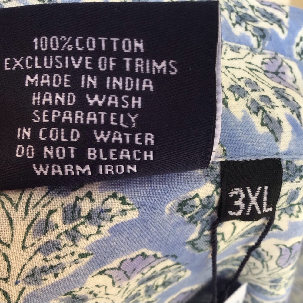 Madison Mathews Hand Printed and Woven Floral Cotton Button Up Long Sleeve NEW - Picture 8 of 10